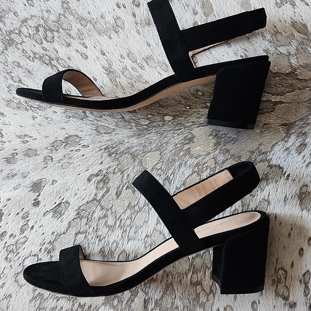 Stuart Weitzman Tisha Block Heel Suede Sandal Sz7 - Picture 5 of 8